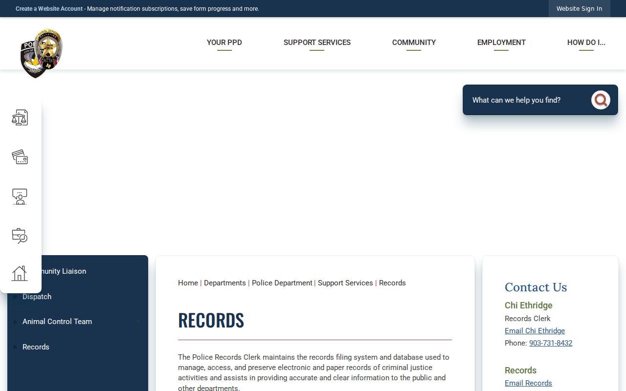 Palestine Police Records Unit page