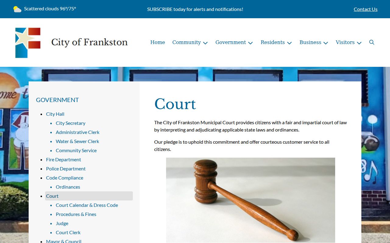 Official Frankston Municipal Court page and access channels