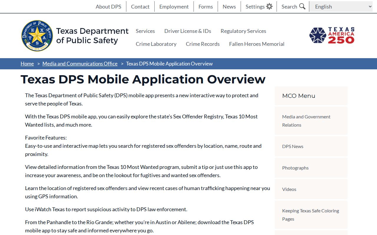 Anderson County sex offender lookup DPS app tools