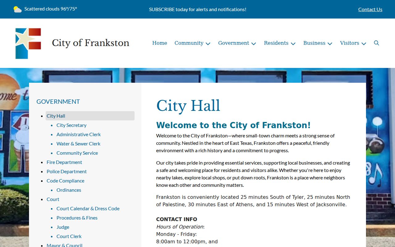 Official Frankston City Hall page and municipal office